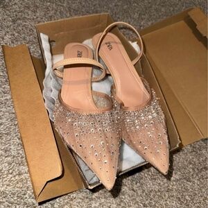 Zara Rhinestone Mesh Heels
